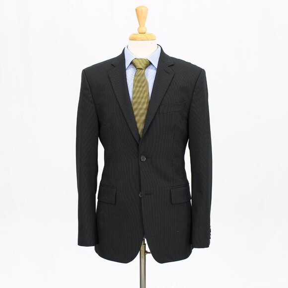 Express 38R Black Striped 2-Button Sport Coat Blazer Jacket B657 - Picture 1 of 11